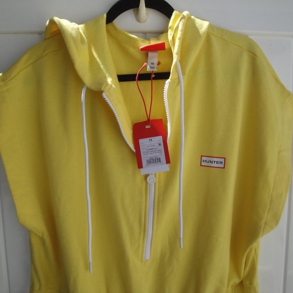 NEW Hunter Romper Women's Med Yellow Cotton Knit Zipper Pockets - Picture 3 of 5